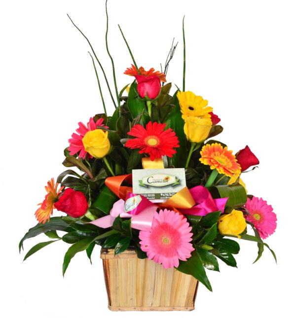 arreglo floral con gerberas