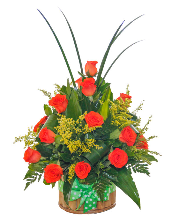 arreglo floral con rosas